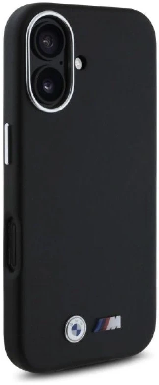 BMW BMHCP16S23 PMWK Apple iPhone 16 6.1″ juodos spalvos kietas dėklas M Smooth Full Wrapped Metal