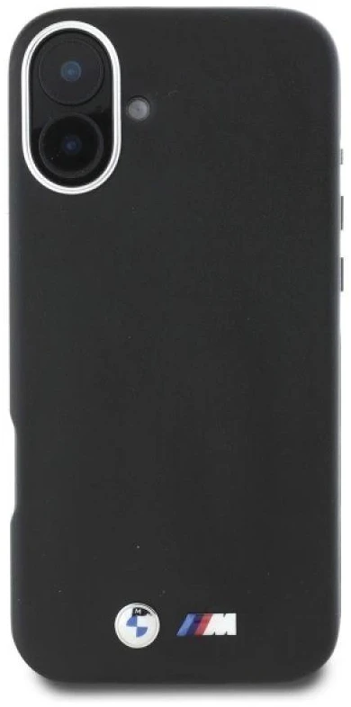 BMW BMHMP16M23 PMWK Apple iPhone 16 Plus 6.7″ juodos spalvos kietas dėklas M Smooth Full Wrapped Metal MagSafe