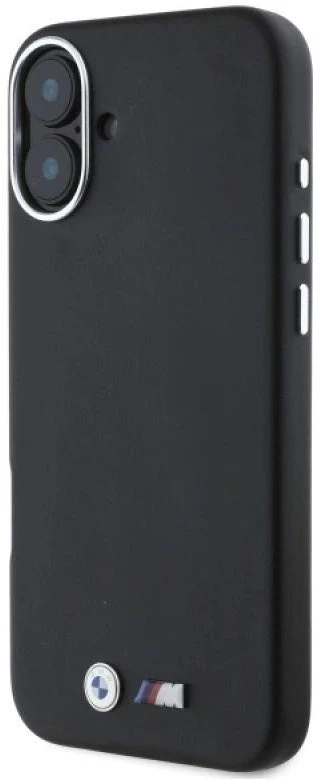 BMW BMHMP16M23 PMWK Apple iPhone 16 Plus 6.7″ juodos spalvos kietas dėklas M Smooth Full Wrapped Metal MagSafe