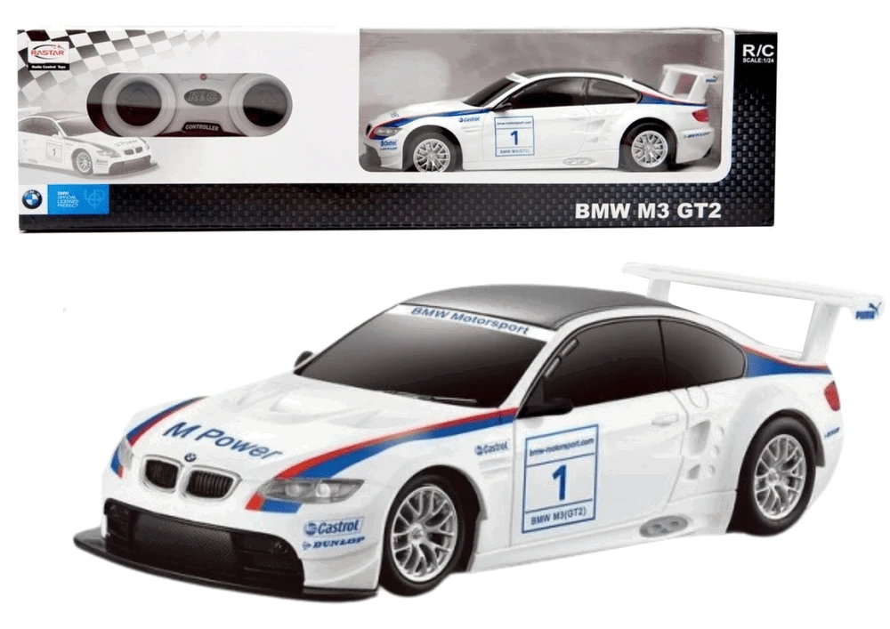 Rastar Nuotoliniu būdu valdomas BMW M3 GT2 modelis, baltas, 1:24