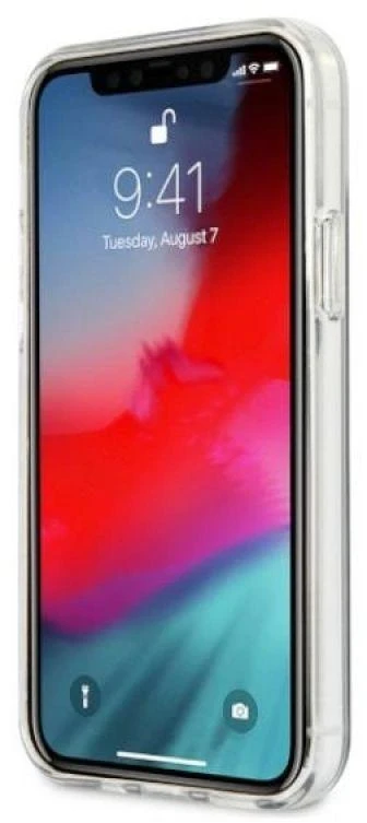 BMW BMHCP12LSKTGT Apple iPhone 12 Pro Max 6,7″ skaidrus kietas dėklas Motorsport Tricolor