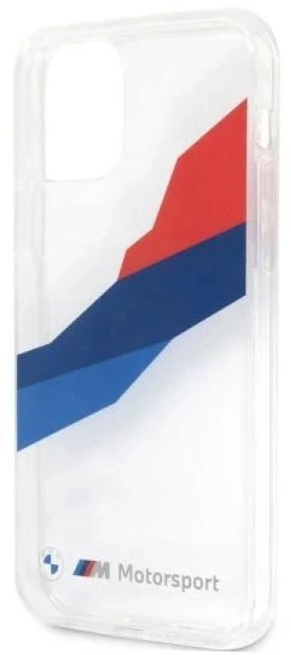 BMW BMHCP12LSKTGT Apple iPhone 12 Pro Max 6,7″ skaidrus kietas dėklas Motorsport Tricolor