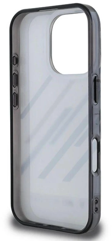 BMW BMHCP16L23HTRAG Apple iPhone 16 Pro 6.3″ pilkas kietas dėklas Motorsport IML Random Stripes