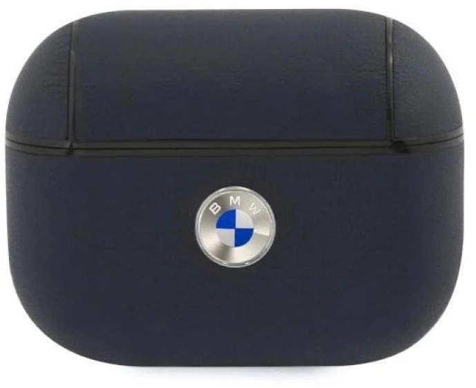 BMW BMAPSSLNA AirPods Pro dėklas navy Geniune Leather sidabro spalvos Logo