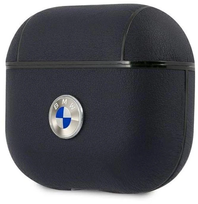 BMW BMA3SSLNA AirPods 3 dėklas navy Geniune Leather sidabro spalvos Logo