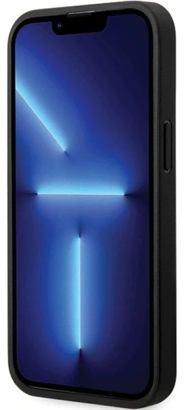 Dėklas BMW BMHCP13X22NBCK Apple iPhone 13 Pro Max 6.7″ juodos spalvos kietas dėklas Leather Carbon