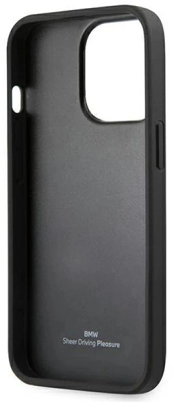 Dėklas BMW Leather Stamp Case for iPhone 14 Pro - Juodas
