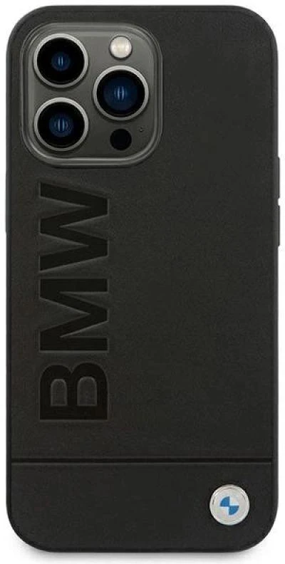 Dėklas BMW Leather Stamp Case for iPhone 14 Pro - Juodas