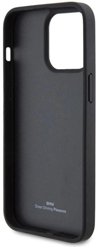 BMW Leather Diamond Pattern dėklas iPhone 15 Pro Max - juodas