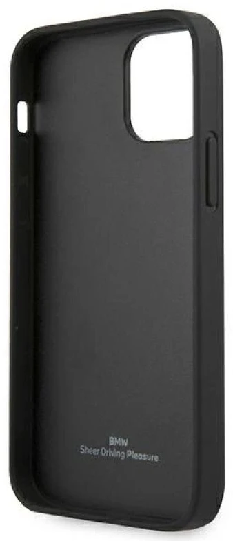 Apple iPhone 12 Mini BMW dėklas odinis Deboss (BMHCP12SRCDPK) juodos spalvos