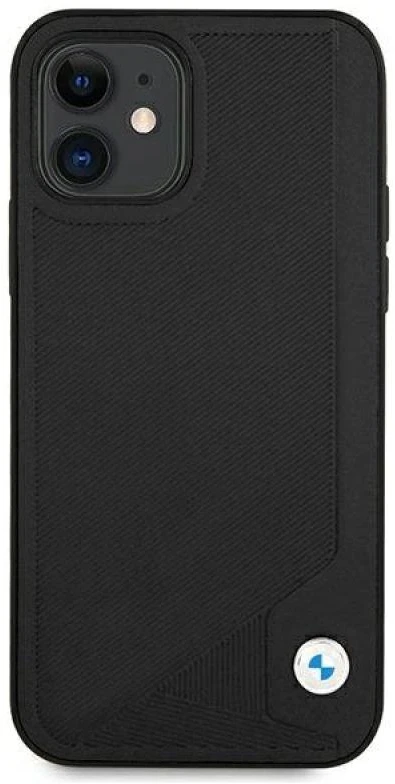 Apple iPhone 12 Mini BMW dėklas odinis Deboss (BMHCP12SRCDPK) juodos spalvos
