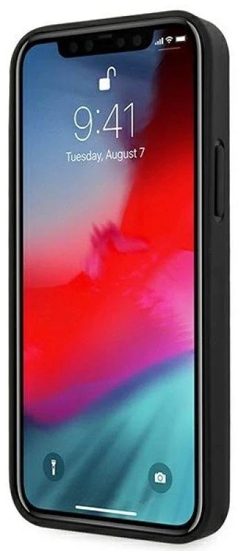 Apple iPhone 12 Mini BMW dėklas odinis Deboss (BMHCP12SRCDPK) juodos spalvos