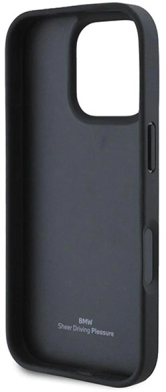 BMW Leather Hot Stamp Apple iPhone 16 Pro Max - dėklas telefonui juodos spalvos
