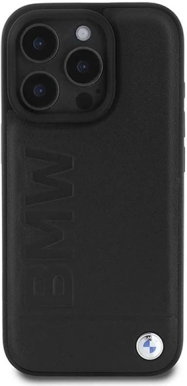 BMW Leather Hot Stamp Apple iPhone 16 Pro Max - dėklas telefonui juodos spalvos