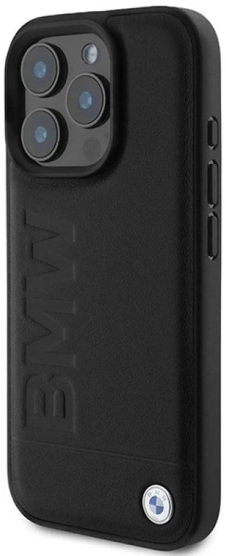 BMW Leather Hot Stamp Apple iPhone 16 Pro Max - dėklas telefonui juodos spalvos