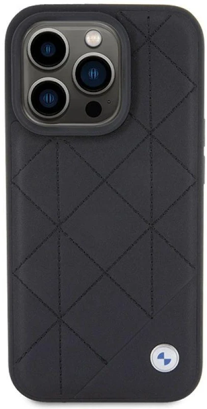 BMW Odinis dygsniuotas dėklas iPhone 15 Pro Max - juodas