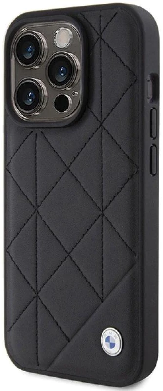 BMW Odinis dygsniuotas dėklas iPhone 15 Pro Max - juodas