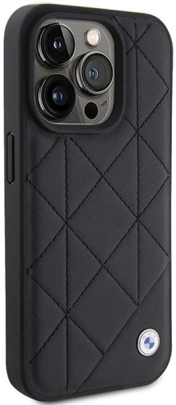 BMW Odinis dygsniuotas dėklas iPhone 15 Pro Max - juodas