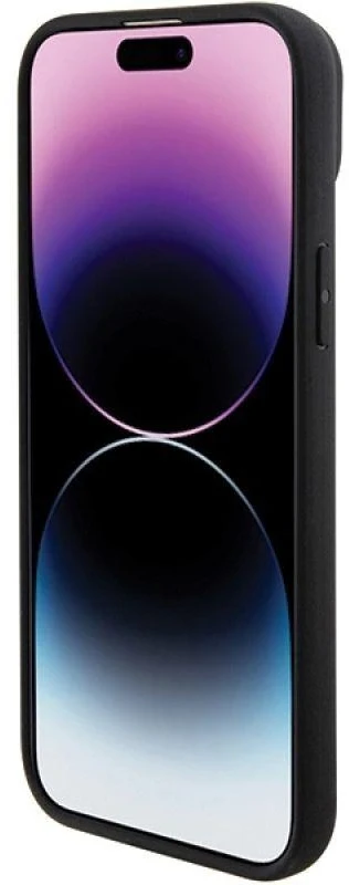 Dėklas BMW BMHCP15MSLLBK Apple iPhone 15 Plus 14 Plus 6.7″ juodos spalvos Leather Hot Stamp
