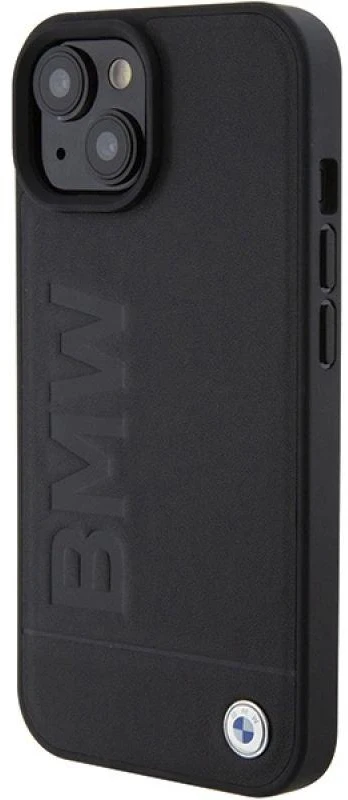 Dėklas BMW BMHCP15SSLLBK Apple iPhone 15 14 13 6.1″ juodos spalvos Leather Hot Stamp