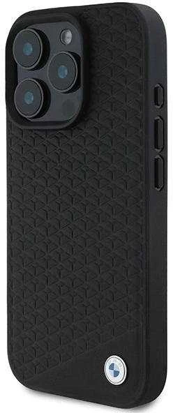 BMW BMHMP16X23RDDK Apple iPhone 16 Pro Max 6.9″ juodos spalvos kietas dėklas Sign Leather Diamond Metal Logo MagSa