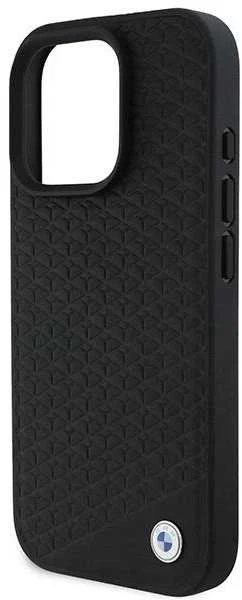 BMW BMHMP16X23RDDK Apple iPhone 16 Pro Max 6.9″ juodos spalvos kietas dėklas Sign Leather Diamond Metal Logo MagSa