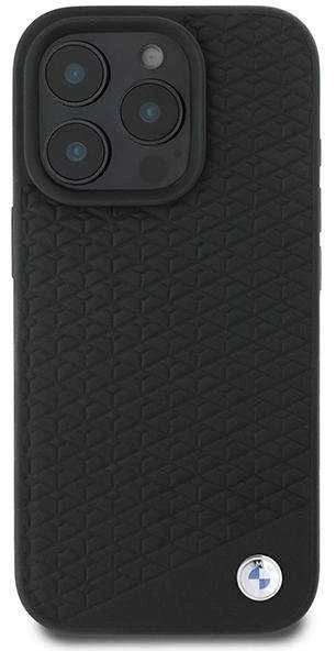 BMW BMHMP16X23RDDK Apple iPhone 16 Pro Max 6.9″ juodos spalvos kietas dėklas Sign Leather Diamond Metal Logo MagSa