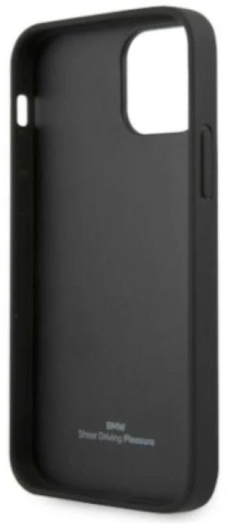 BMW BMHCP12MRSWPK iPhone 12 / 12 Pro 6,1″ juodos spalvos kietas dėklas Leather Perforate