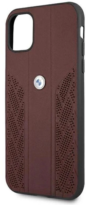 BMW BMHCN61RSPPR Apple iPhone 11 / Xr 6.1″ red kietas dėklas Leather Curve Perforate