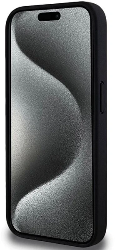 Dėklas BMW BMHCP15L23 PUPVK Apple iPhone 15 Pro 6.1″ juodos spalvos kietas dėklas Perforated Tricolor Line