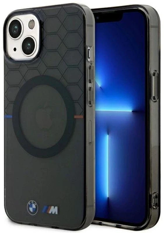 BMW BMHMP14MHGPK Apple iPhone 14 Plus / 15 Plus 6.7″ Pilkas Pattern MagSafe Dėklas