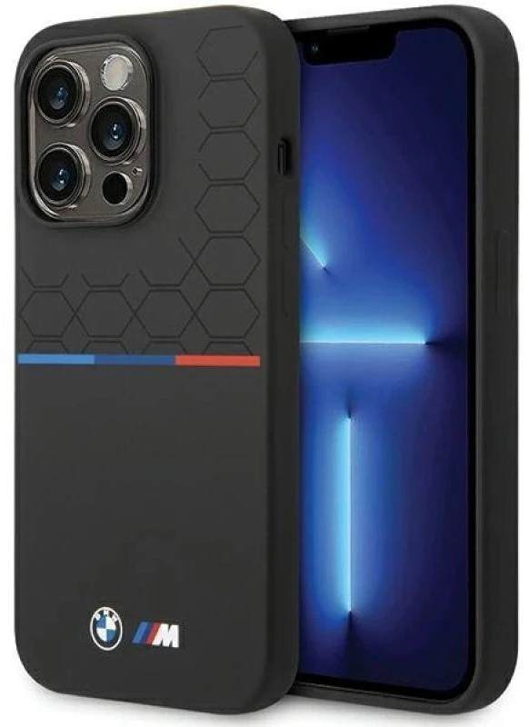 Dėklas BMW BMHCP15X22SMPK Apple iPhone 15 Pro Max 6.7″ juodos spalvos Silicone Pattern