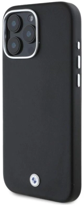 BMW BMHMP16L23 PUFWK Apple iPhone 16 Pro 6.3″ juodos spalvos kietas dėklas Sign Full Wrapped Metal MagSafe
