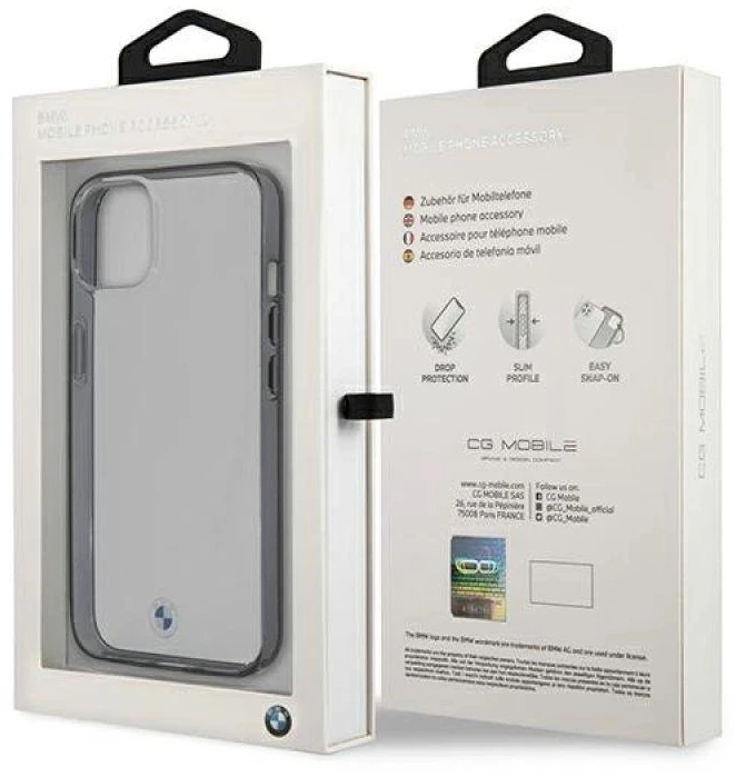 BMW BMHCP13SPCUMRBK Apple iPhone 13 mini 5,4″ skaidrus kietas dėklas Signature Collection