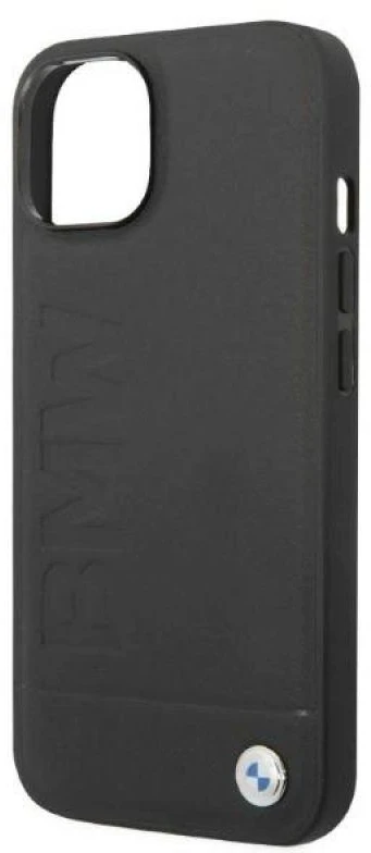 BMW BMHMP14MSLLBK Apple iPhone 14 Plus / 15 Plus 6,7″ juodos spalvos kietas dėklas Signature Logo Imprint Mag