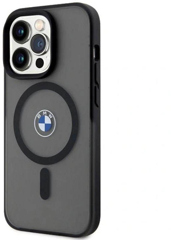 Dėklas BMW BMHMP14LDSLK Apple iPhone 14 Pro 6.1″ juodos spalvos kietas dėklas Signature MagSafe