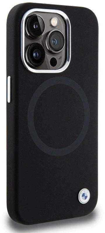 Dėklas BMW BMHMP15XSILBK2 Apple iPhone 15 Pro Max 6.7″ juodos spalvos Signature Liquid Silicone MagSafe