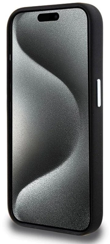 Dėklas BMW BMHMP15XSILBK2 Apple iPhone 15 Pro Max 6.7″ juodos spalvos Signature Liquid Silicone MagSafe
