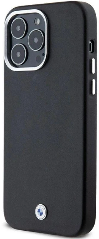 Dėklas BMW BMHMP15X23PUFWK Apple iPhone 15 Pro Max 6.7″ juodos spalvos Signature Wrapped Metal MagSafe