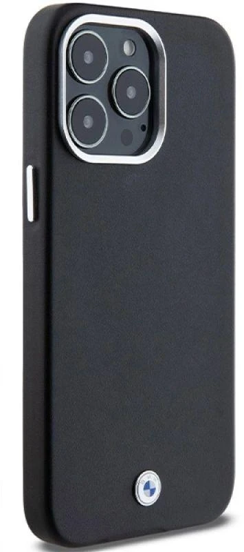 Dėklas BMW BMHMP15X23PUFWK Apple iPhone 15 Pro Max 6.7″ juodos spalvos Signature Wrapped Metal MagSafe