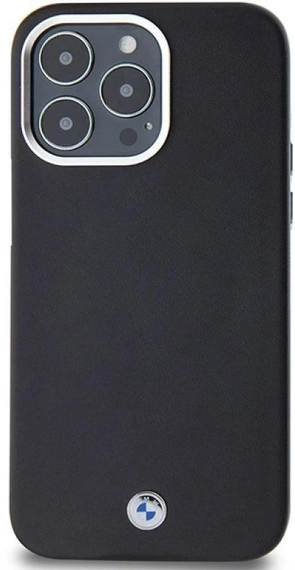 Dėklas BMW BMHMP15X23PUFWK Apple iPhone 15 Pro Max 6.7″ juodos spalvos Signature Wrapped Metal MagSafe