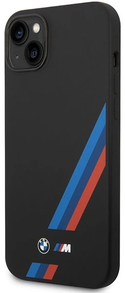 BMW silikoninis dėklas iPhone 14 Plus / 15 Plus, juodas