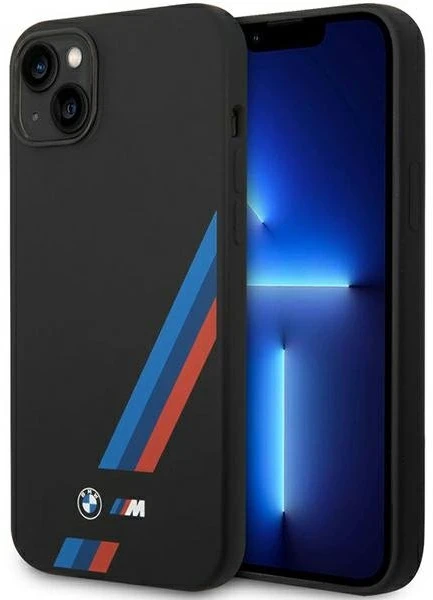 BMW silikoninis dėklas iPhone 14 Plus / 15 Plus, juodas