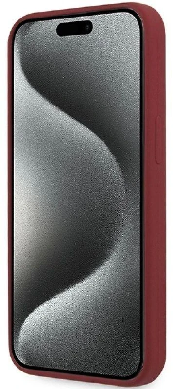 Apple iPhone 15 Pro BMW dėklas silikoninis Big Logo MagSafe (BMHMP15LSLBLRE) raudonos spalvos