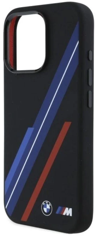 BMW BMHMP16X23SSPK Apple iPhone 16 Pro Max 6.9″ juodos spalvos kietas dėklas Silicone Random Lines MagSafe