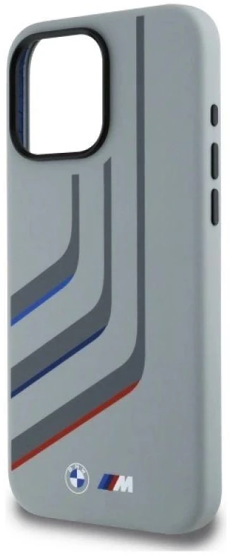 BMW BMHMP16X23SLIG Apple iPhone 16 Pro Max 6.9" dėklas telefonui pilkos spalvos Silikoninis Turning Lines MagSafe