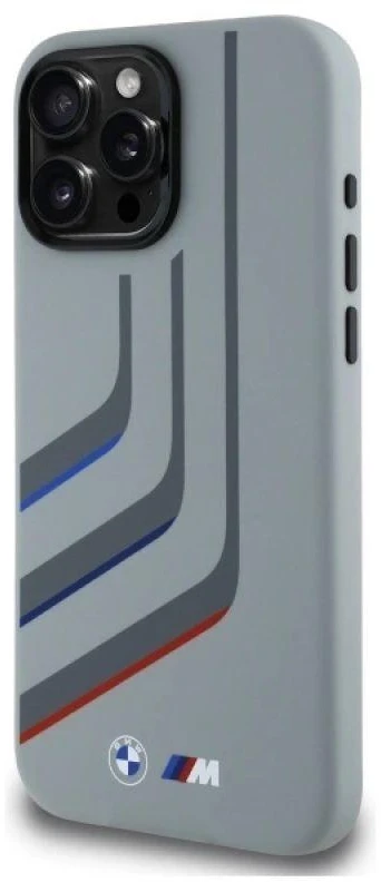 BMW BMHMP16X23SLIG Apple iPhone 16 Pro Max 6.9" dėklas telefonui pilkos spalvos Silikoninis Turning Lines MagSafe
