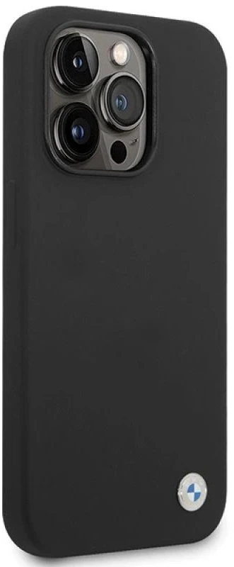Dėklas BMW Silicone Metal Logo case for iPhone 15 Pro - juodas