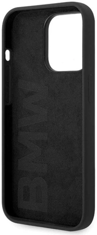 Dėklas BMW Silicone Metal Logo case for iPhone 15 Pro - juodas