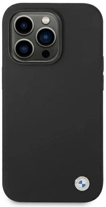 Dėklas BMW BMHCP14XSILBK Apple iPhone 14 Pro Max 6,7″ juodos spalvos Silicone Metal Logo